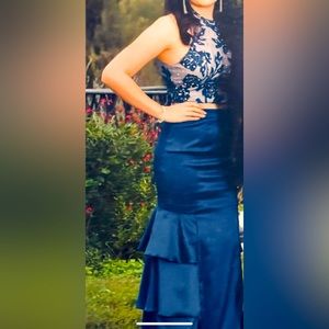 Blue 2 piece beautiful dress size 5 used only once